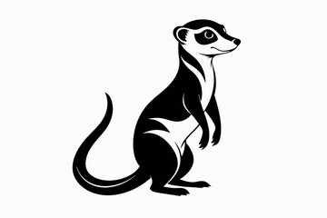 meerkat silhouette line art vector illustration