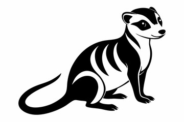 meerkat silhouette line art vector illustration