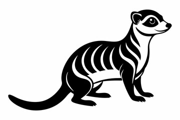 meerkat silhouette line art vector illustration