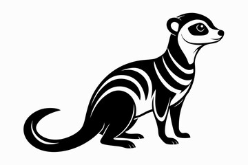 meerkat silhouette line art vector illustration