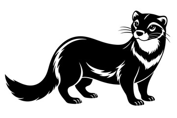 mink silhouette line art vector illustration
