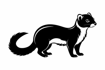 mink silhouette line art vector illustration