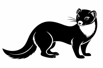 mink silhouette line art vector illustration