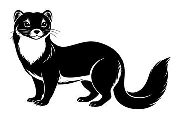 mink silhouette line art vector illustration