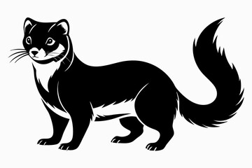 mink silhouette line art vector illustration