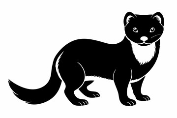 mink silhouette line art vector illustration