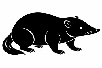 mole silhouette line art vector illustration