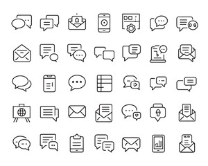 Chat Message Line Art for Web and UI