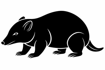 mole silhouette line art vector illustration