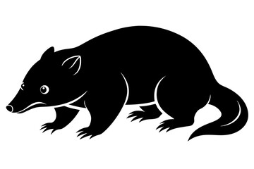 mole silhouette line art vector illustration