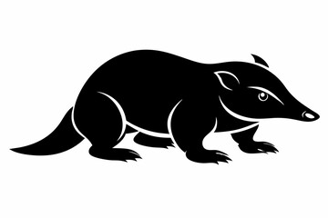 mole silhouette line art vector illustration