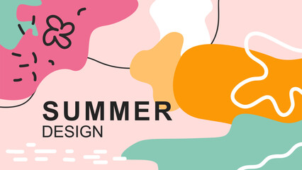 Abstract background in pastel colors with a summer theme. for backdrops, social media and banners.