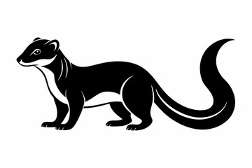 mongoose silhouette line art vector illustration