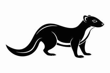 mongoose silhouette line art vector illustration