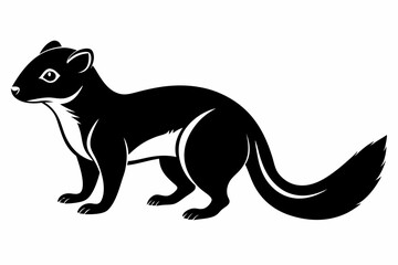 mongoose silhouette line art vector illustration