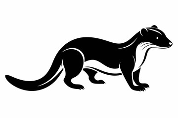 mongoose silhouette line art vector illustration