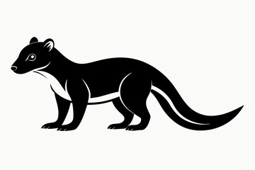mongoose silhouette line art vector illustration