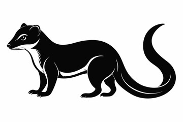mongoose silhouette line art vector illustration