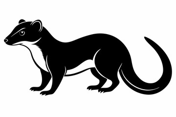 mongoose silhouette line art vector illustration