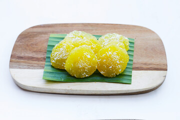 Steamed cassava cake. Thai dessert