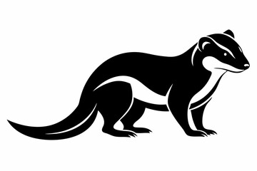 mongoose silhouette line art vector illustration