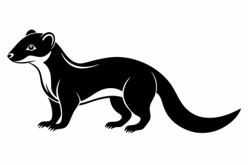 mongoose silhouette line art vector illustration