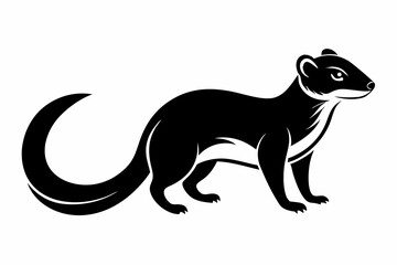 mongoose silhouette line art vector illustration