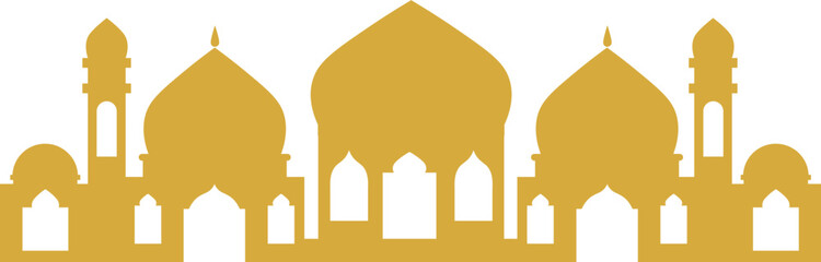 Golden Mosque Silhouette