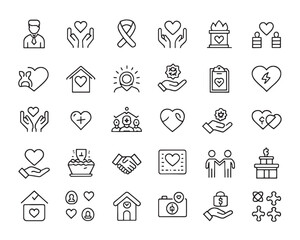 Charity and Fundraising Icon Collection Design