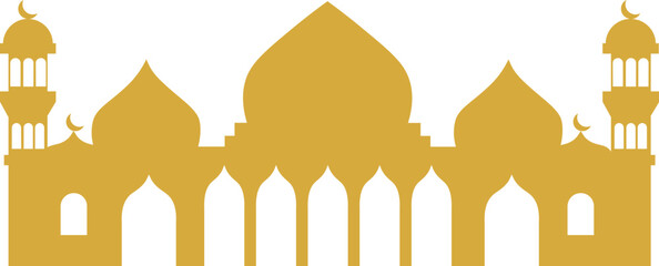 Golden Mosque Silhouette