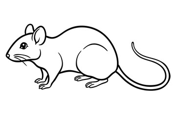 Fototapeta premium mouse silhouette line art vector illustration