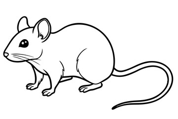 mouse silhouette line art vector illustration