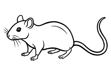 mouse silhouette line art vector illustration