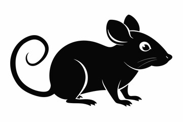 mouse silhouette line art vector illustration