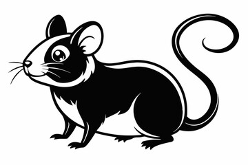 mouse silhouette line art vector illustration