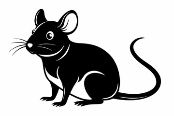 mouse silhouette line art vector illustration