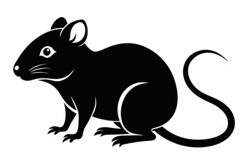 mouse silhouette line art vector illustration