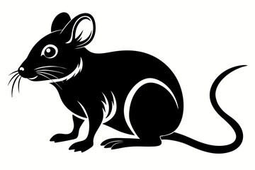 mouse silhouette line art vector illustration