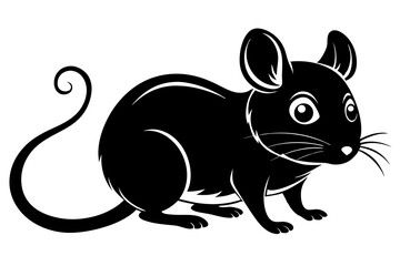 Fototapeta premium mouse silhouette line art vector illustration