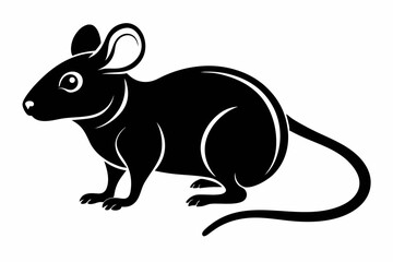 mouse silhouette line art vector illustration