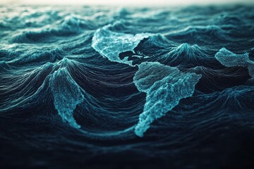 fishing net on blue background