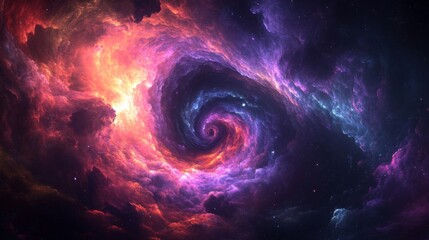 Cosmic Nebula Swirl: Vibrant Pink, Red, and Purple Hues