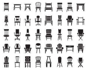 Chair Seat Vector Icons for Home Projects