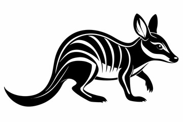 numbat silhouette line art vector illustration