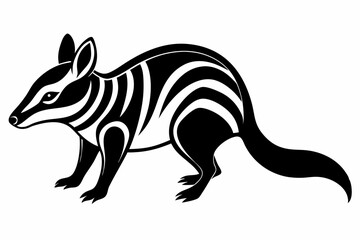 numbat silhouette line art vector illustration