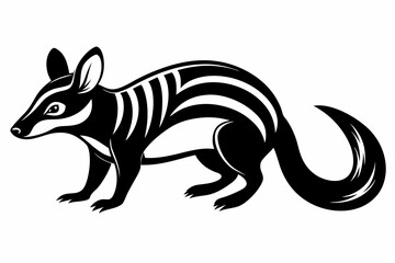 numbat silhouette line art vector illustration