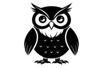 owl silhouette line art vector illustration