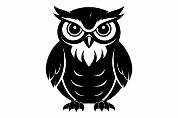 owl silhouette line art vector illustration