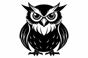 owl silhouette line art vector illustration