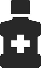 Fototapeta premium Mouthwash bottle solid icon vector for fresh breath and oral care.